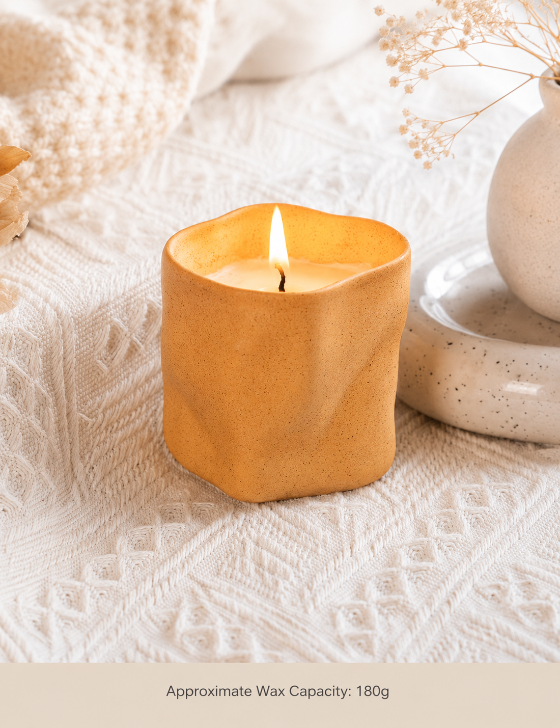Nordic Geometric Ceramic Candle Container