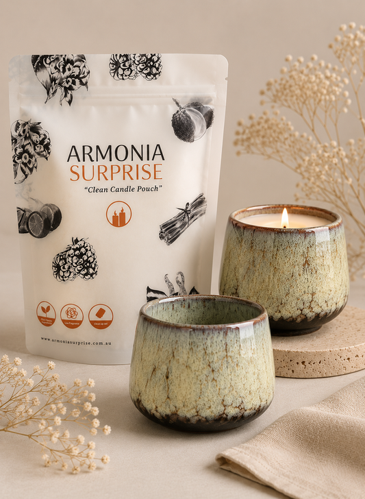 Handcrafted Retro Ceramic Candle Vessel