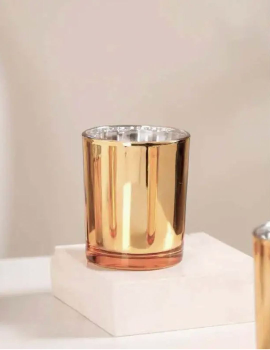 Gold Glass Candle Jar