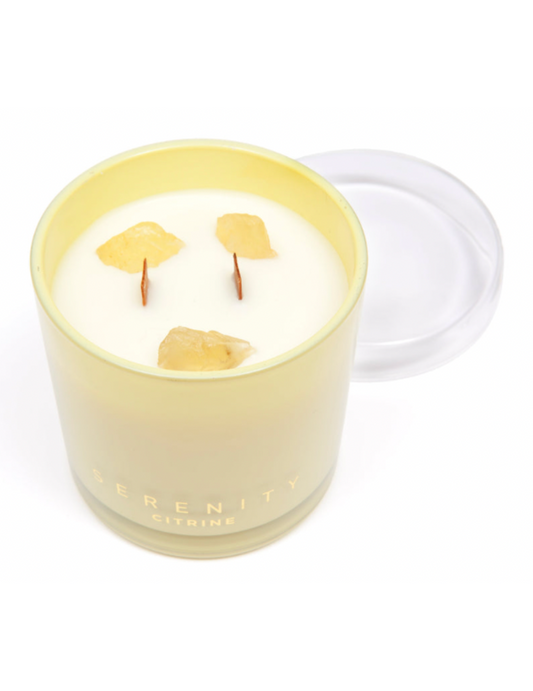 Energise Citrine Crystal 300g Candle