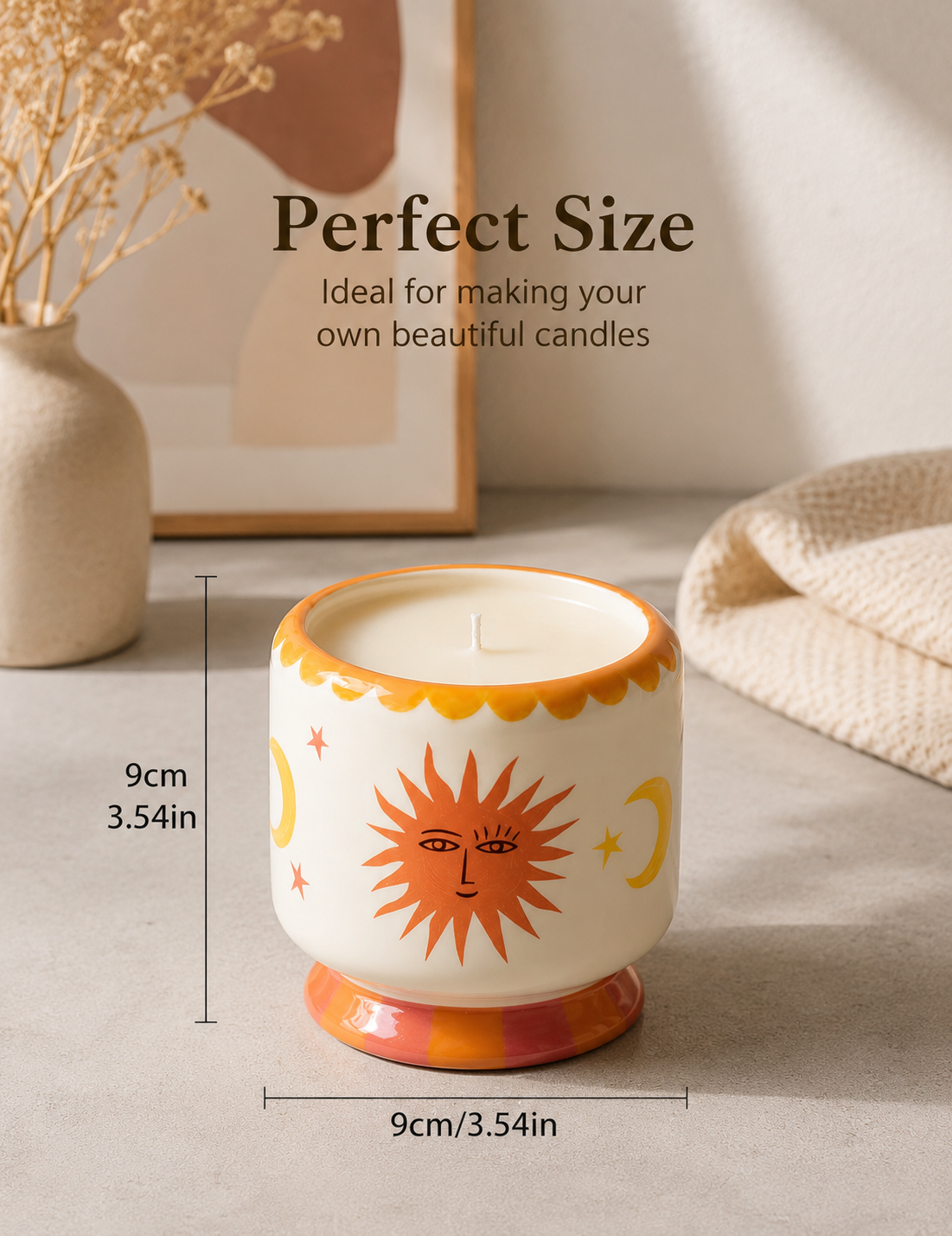 Bohemian Ceramic Candle Container