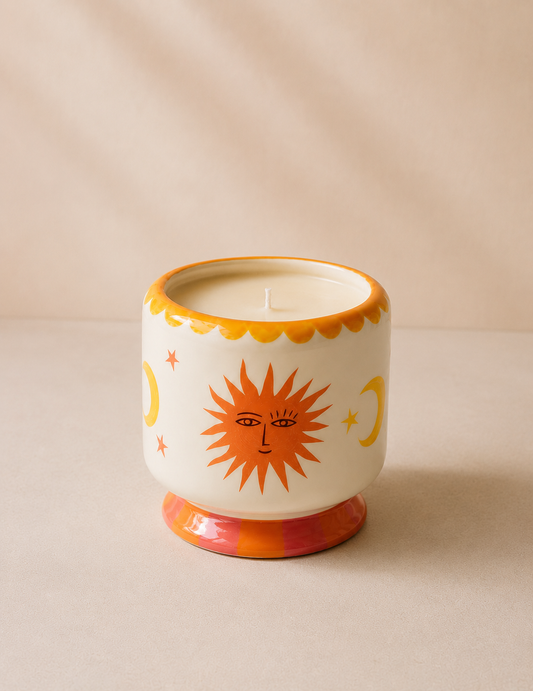 Bohemian Ceramic Candle Container