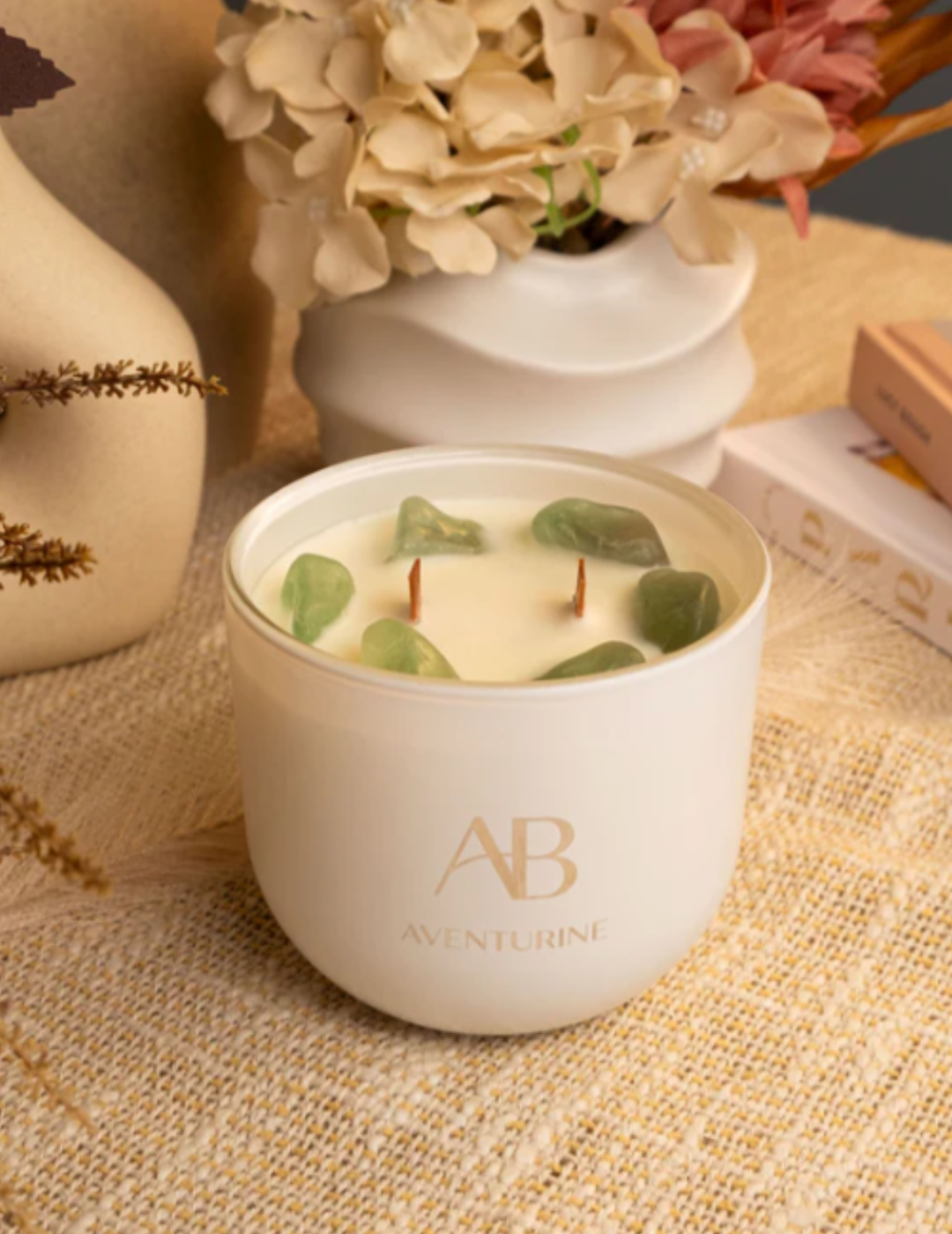 Aventurine Crystal 340g Candle