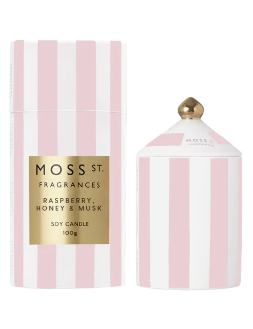 Raspberry, Honey & Musk Ceramic Candle 100g