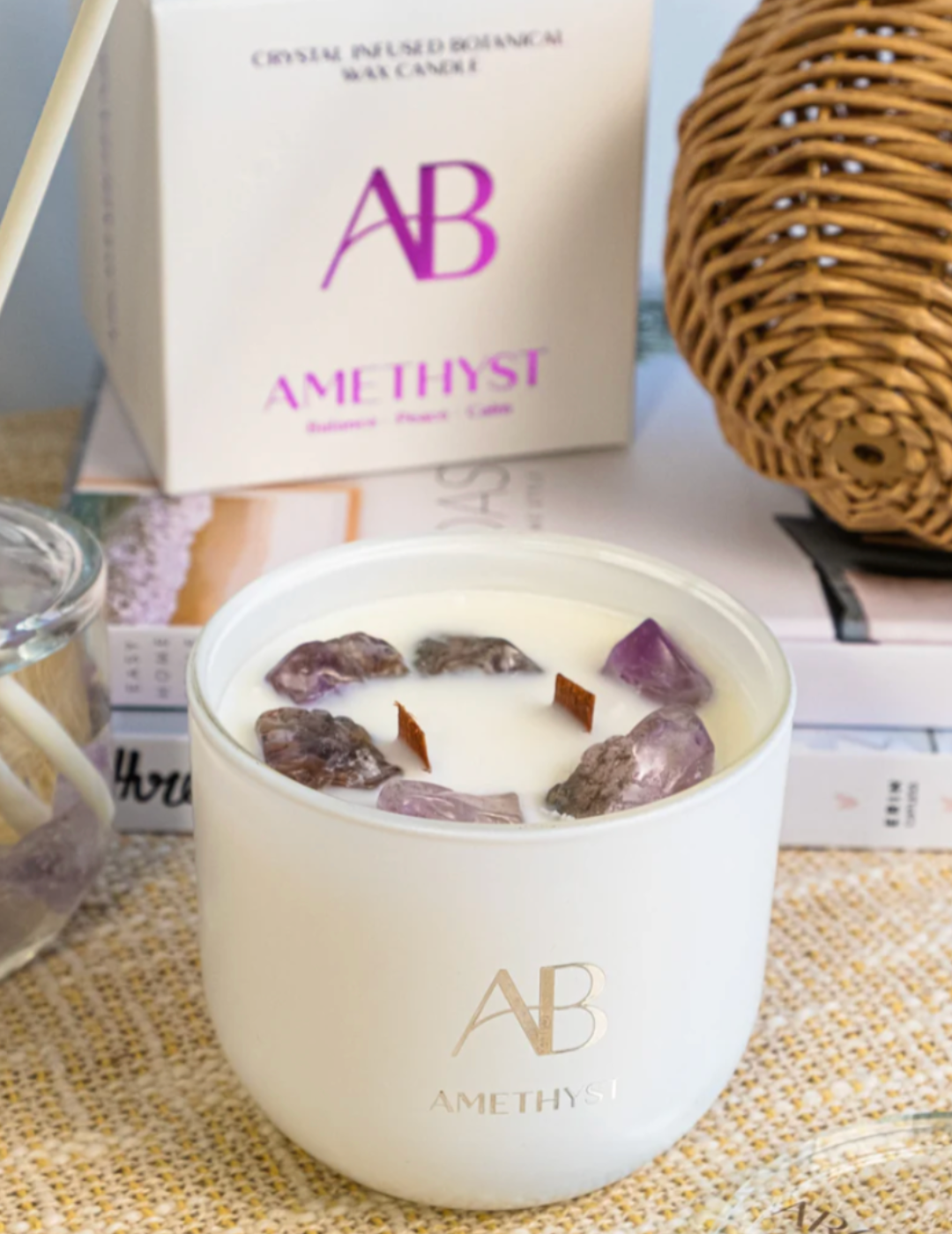Amethyst Crystal 340g Candle